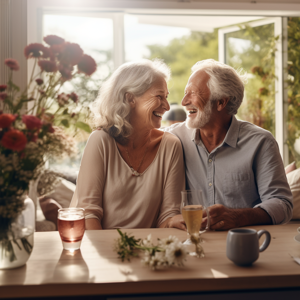 Elderly Couple Beautiful Home Retirement