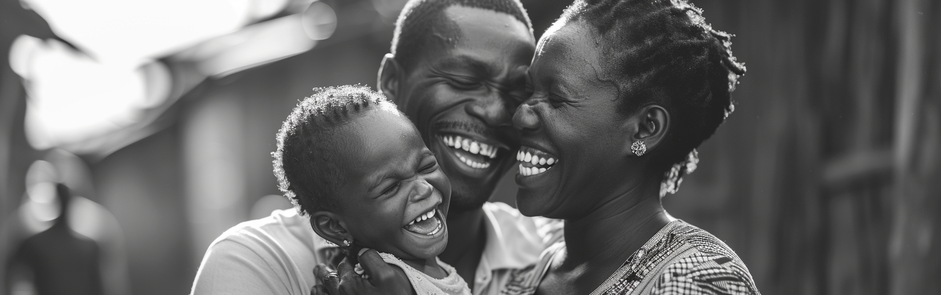 Happy family with child smiling