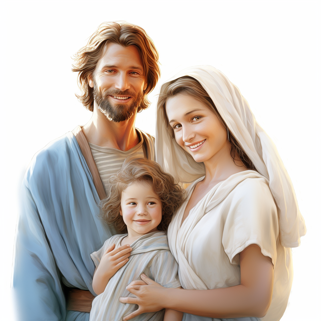 Portrait of a happy holy family