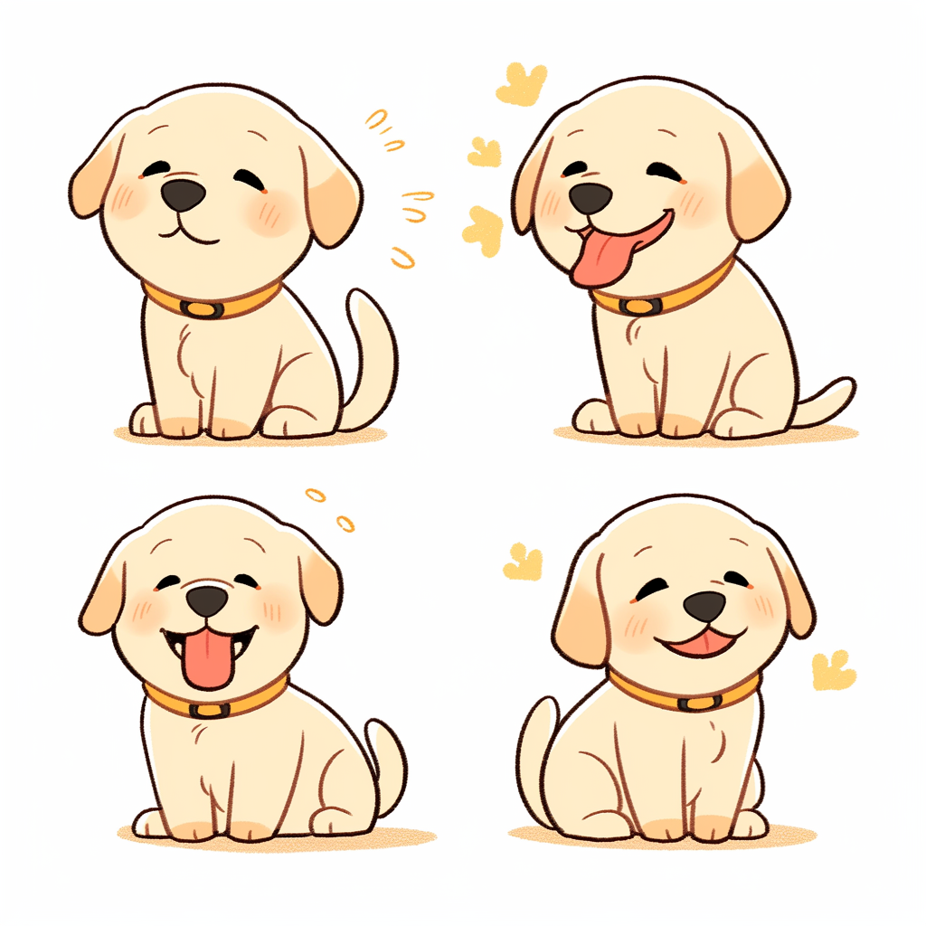 Simple black lines Labrador emoji