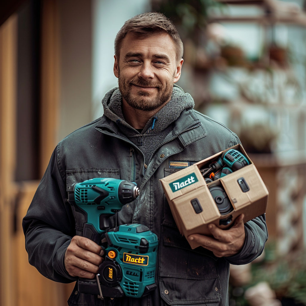 Man with Makita Tools Gift