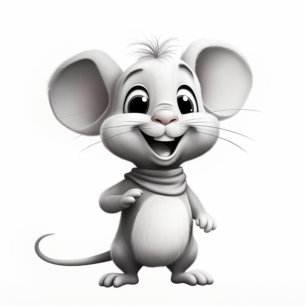 Cute happy mouse cartoon image