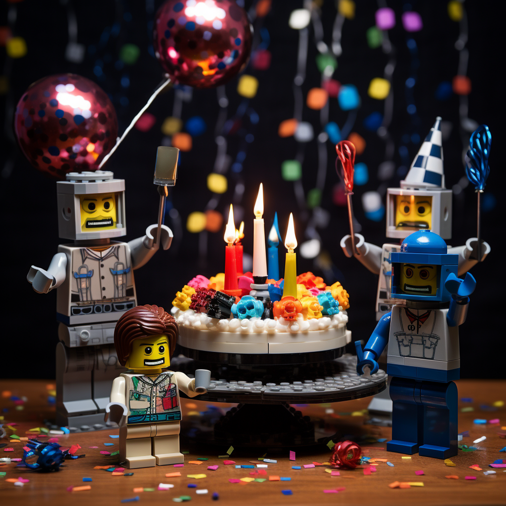 LEGO Spike Robots celebrating New Year