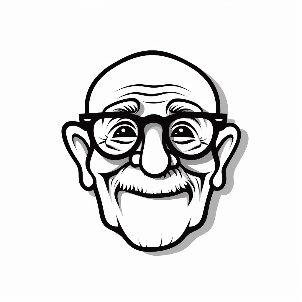 Happy old man wearing glasses