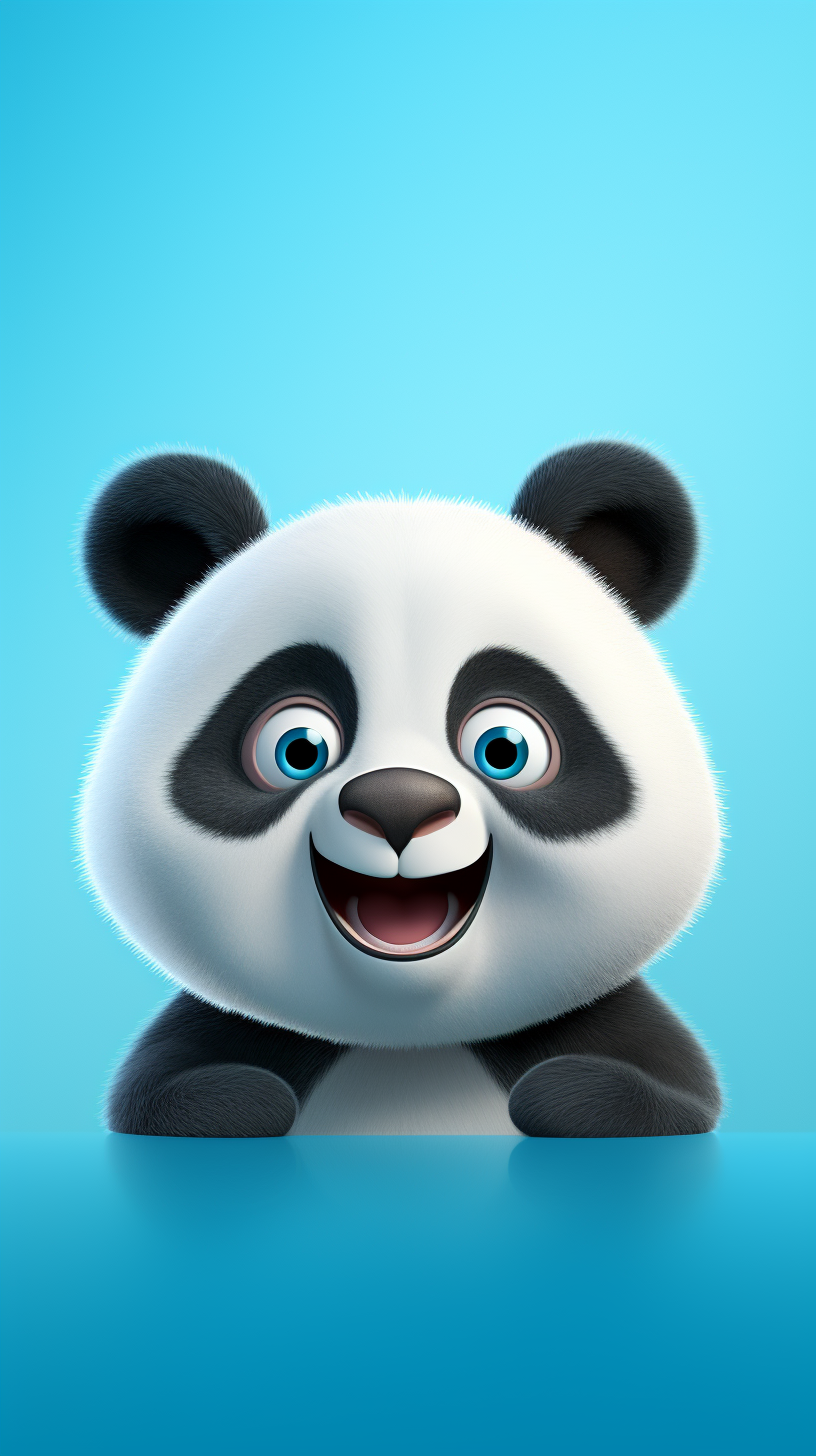 Cute happy panda cartoon image