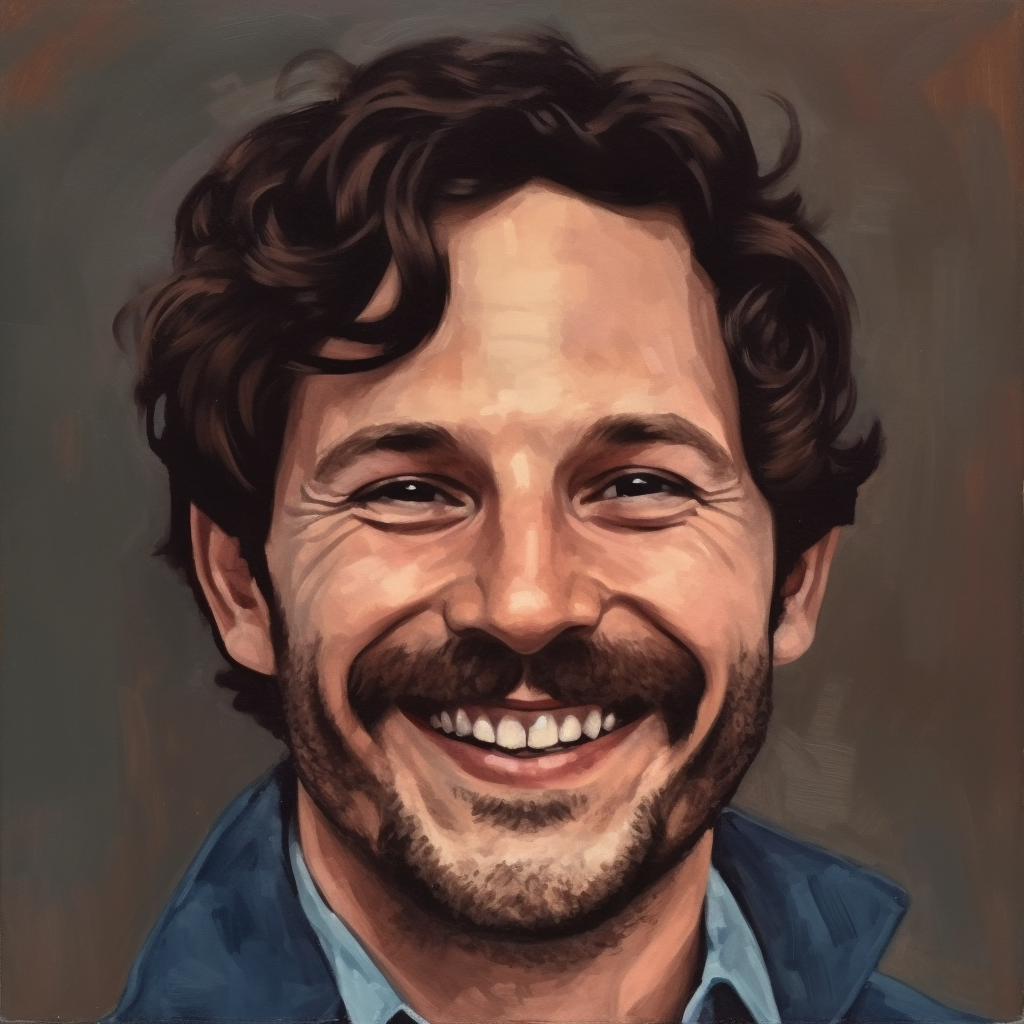 Happy Paul Rudd Picasso Smiling