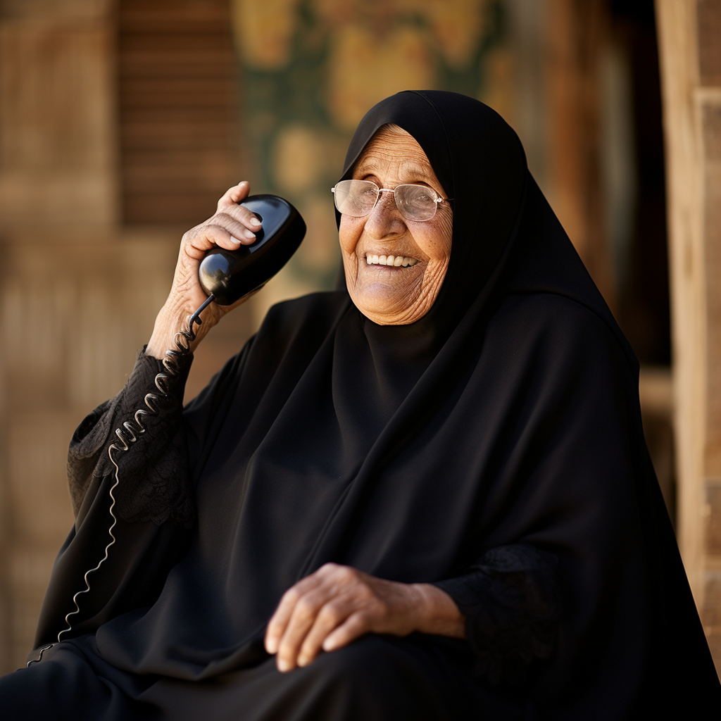 Saudi Woman Talking on Phone