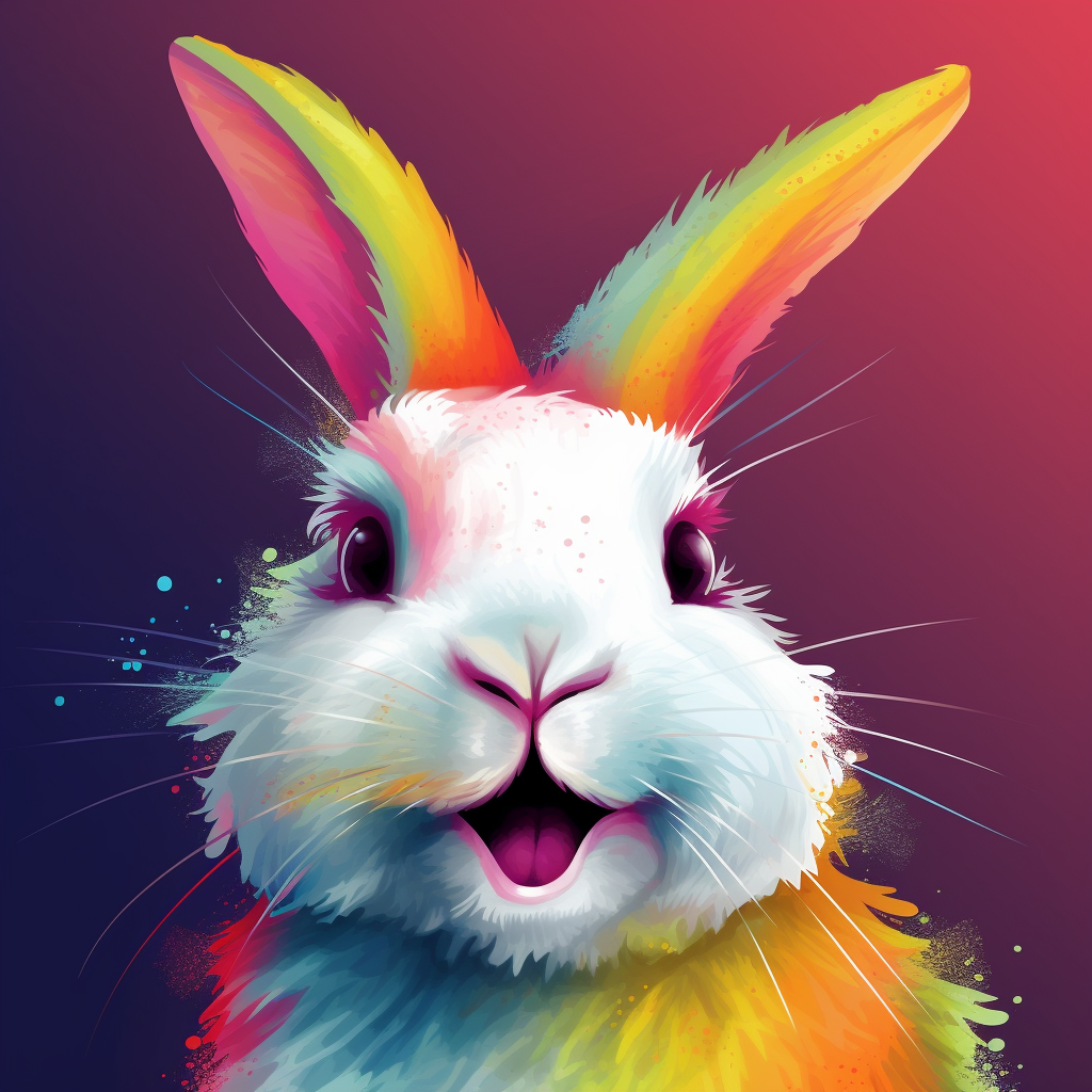 Cute happy unicorn rabbit Easter bunny