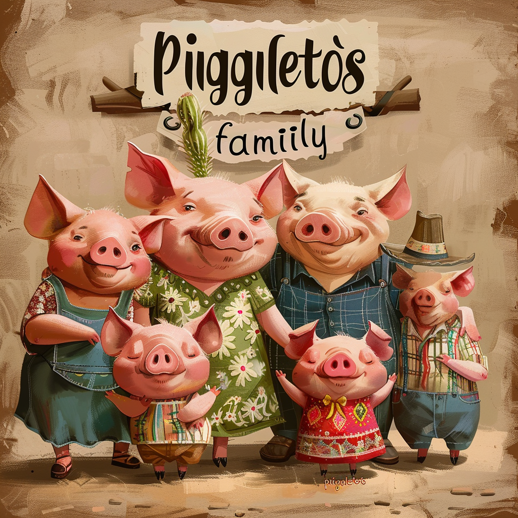 Happy Spanish Pig Family Banner