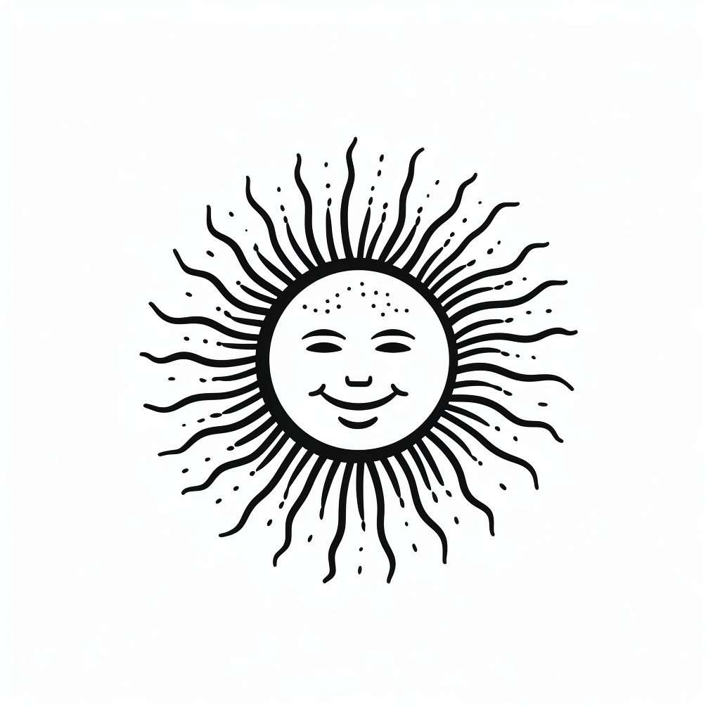 Happy Sun Logo Line Drawing