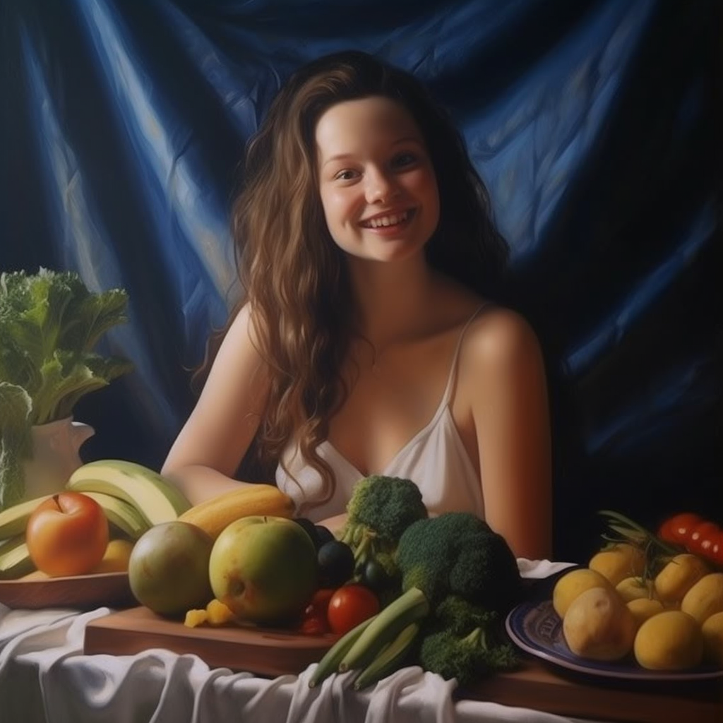 Teen enjoying balanced meal happily