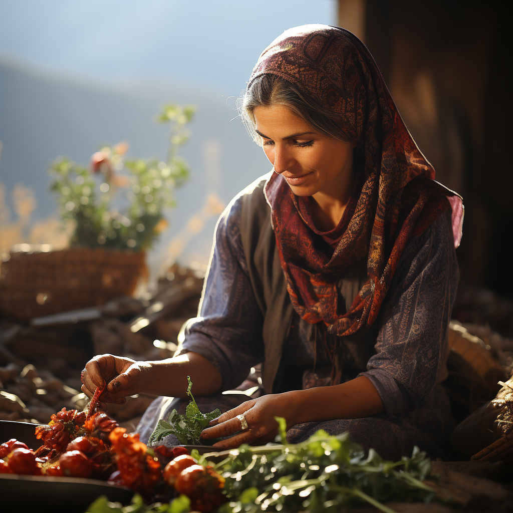 Happy Turkish Woman Farmer in Farm