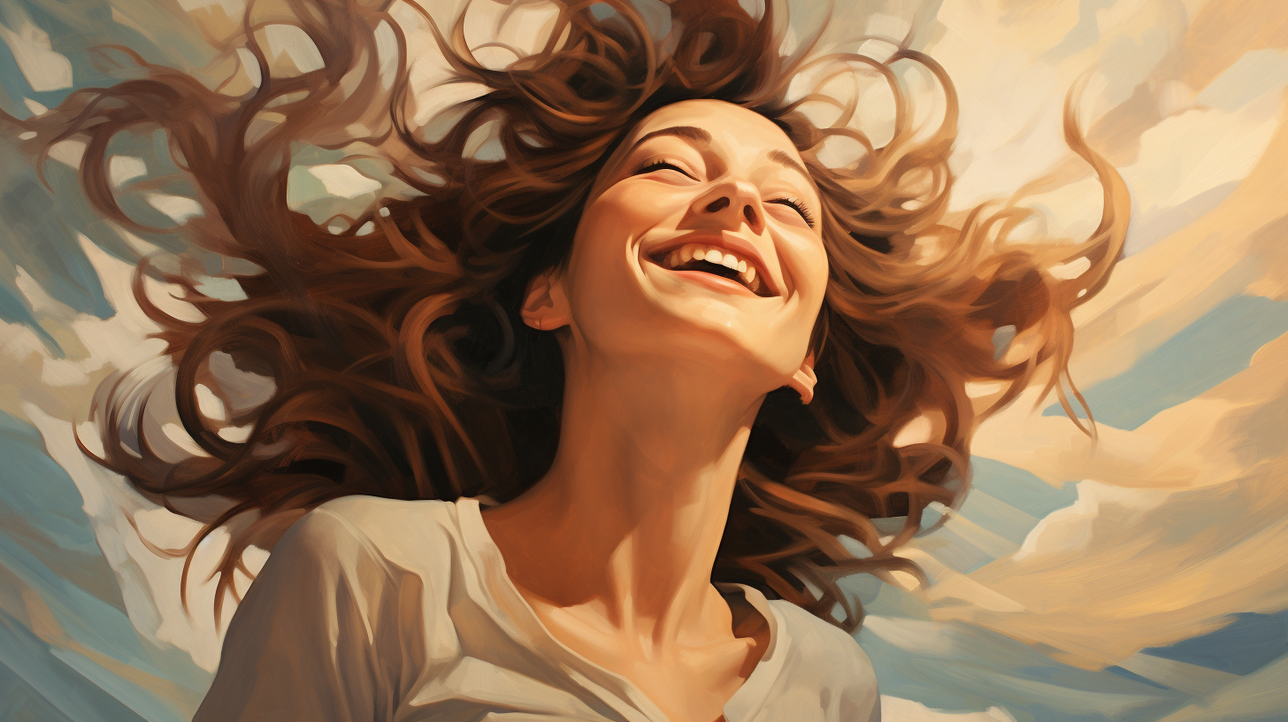 Energetic woman enjoying the breeze