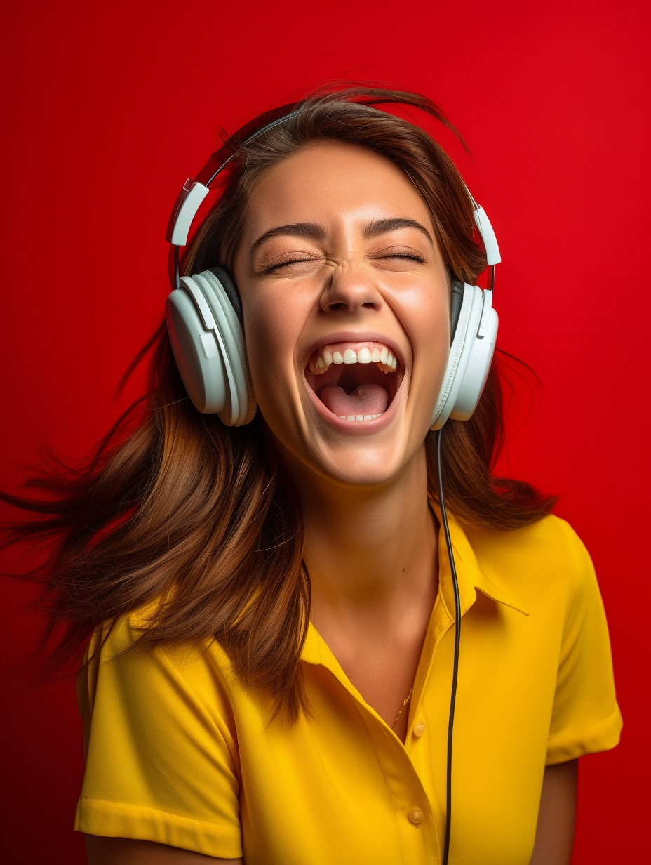 Hipster Woman with Sennheiser Headphones