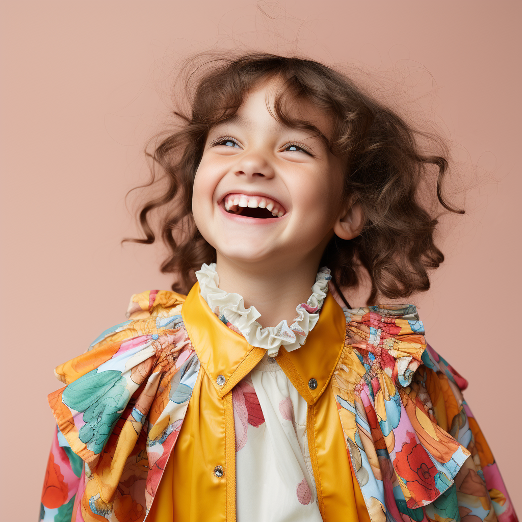 Smiling girl in colorful attire