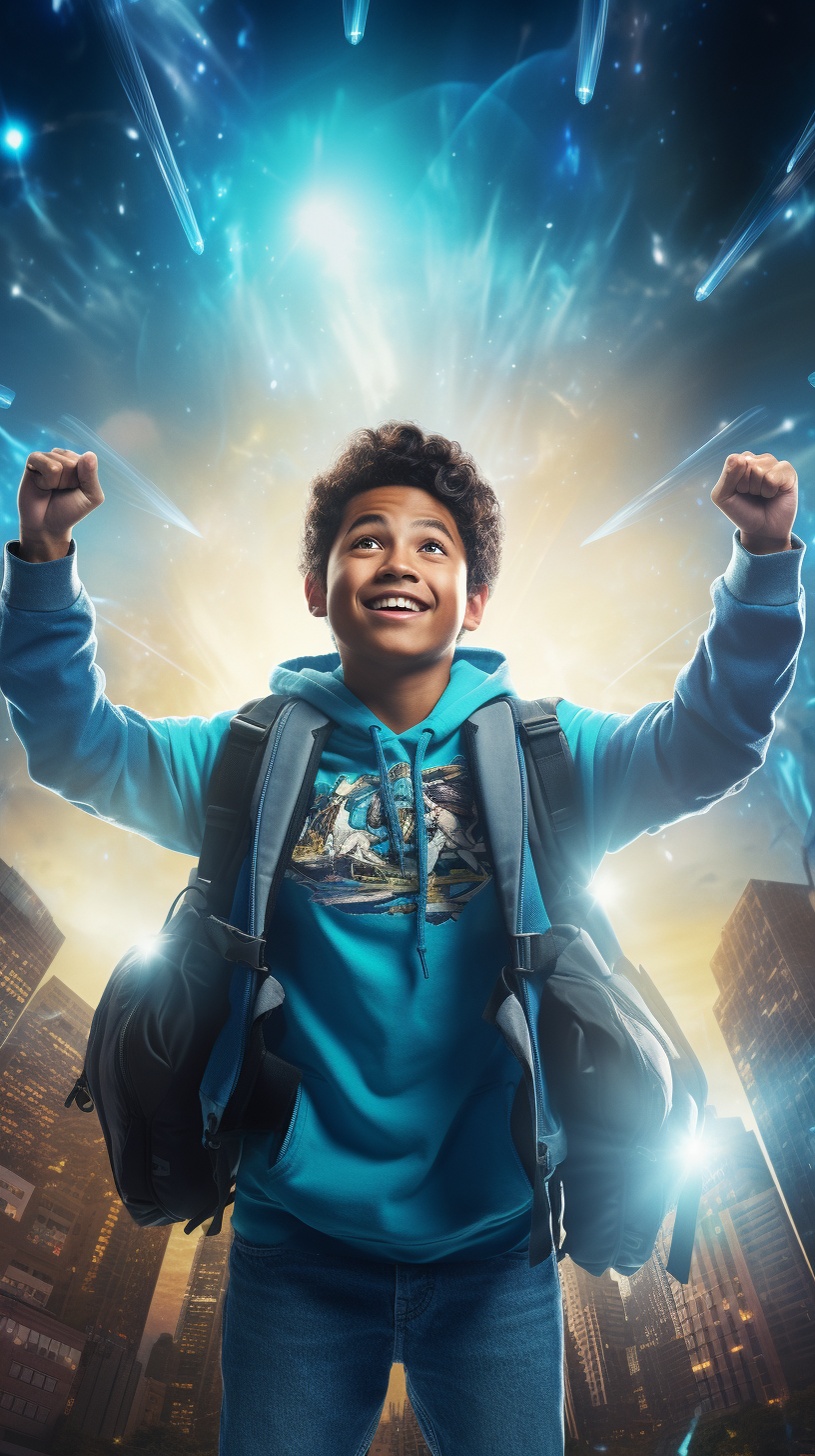 Smiling Latin Superhero Boy Poster