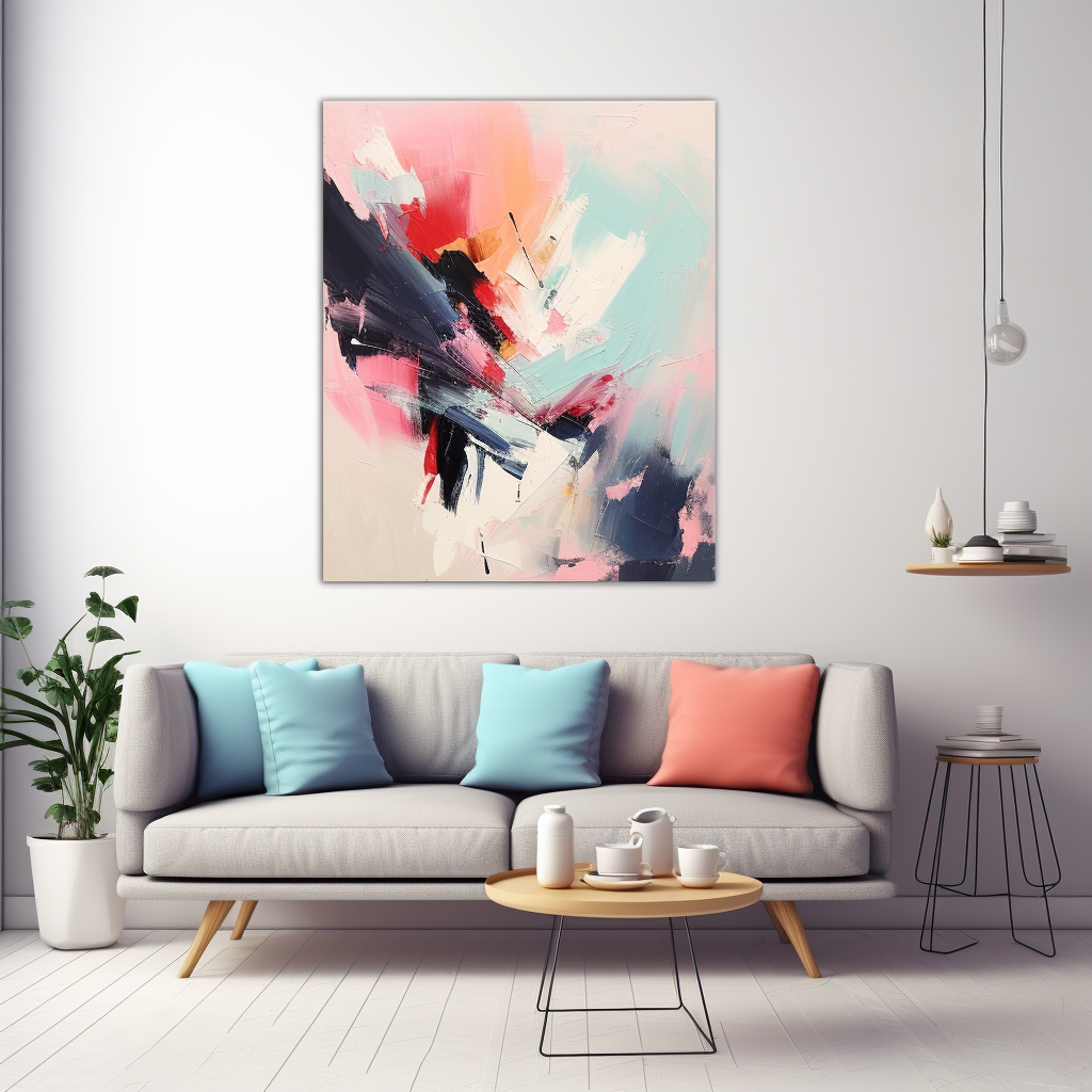 Abstract art with happy pastel colors