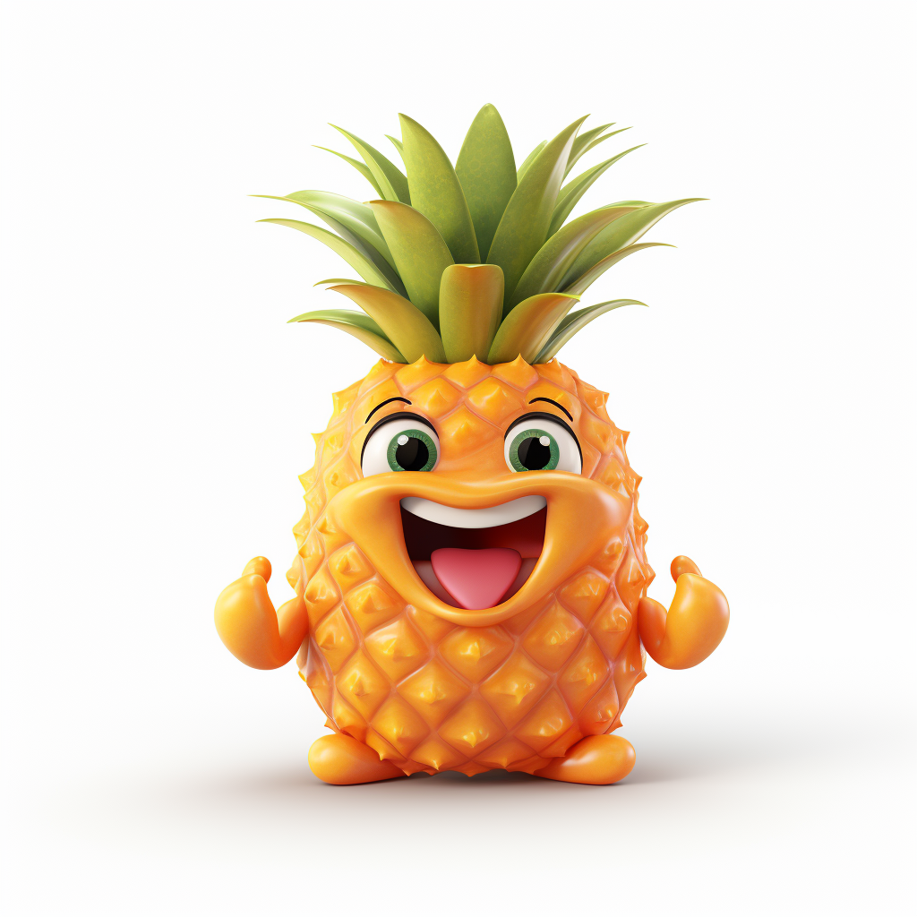 Happy pineapple with no background