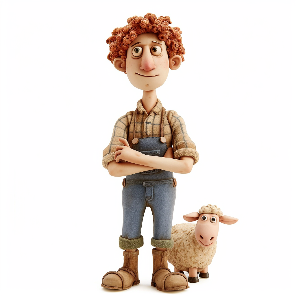 Happy Red Hair Man in Claymation Style