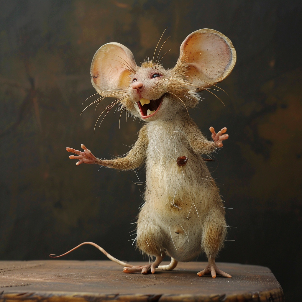 Happy mouse with arms out