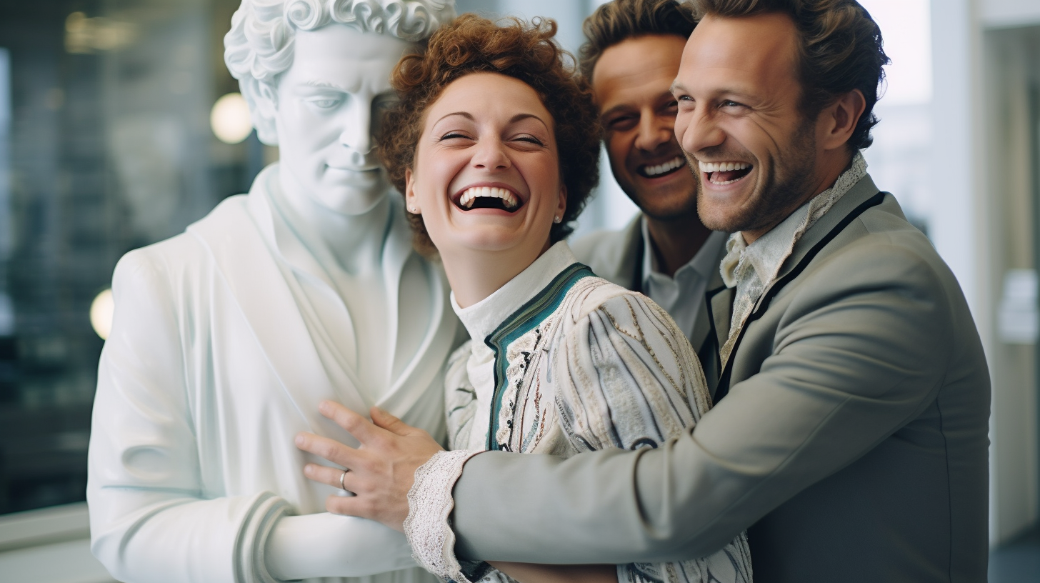 Happy Smiling Porcelain Statues