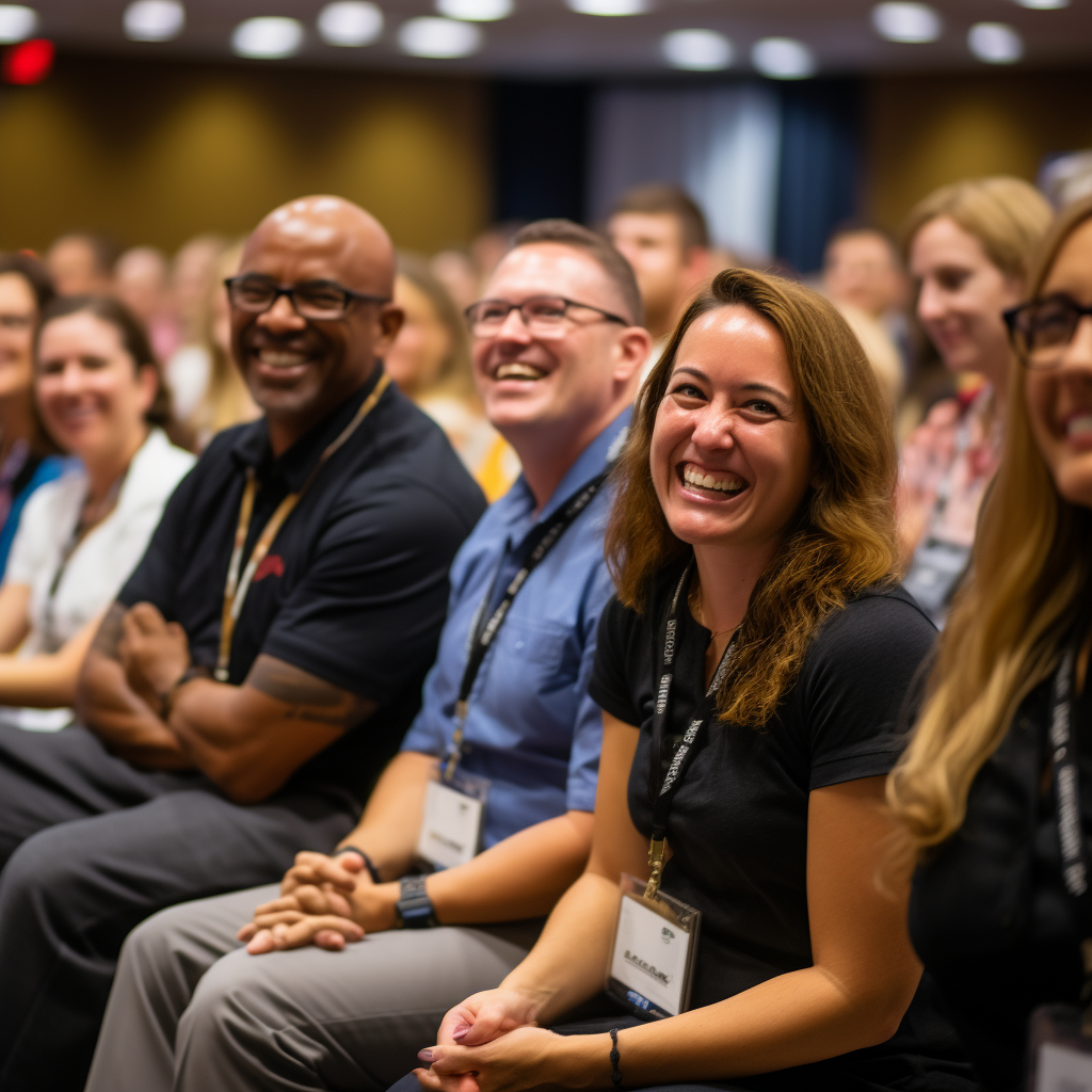 Trainers enjoying conference session together