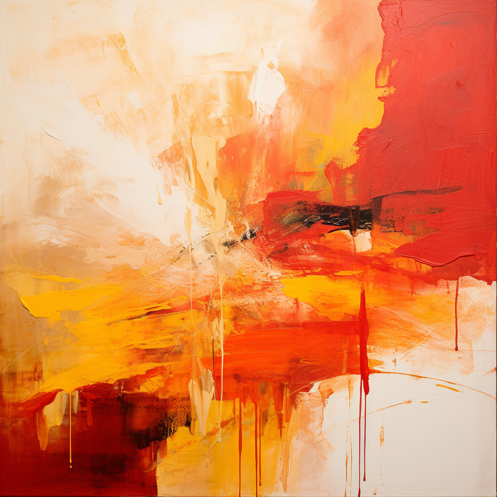 Vibrant abstract painting with warm colors