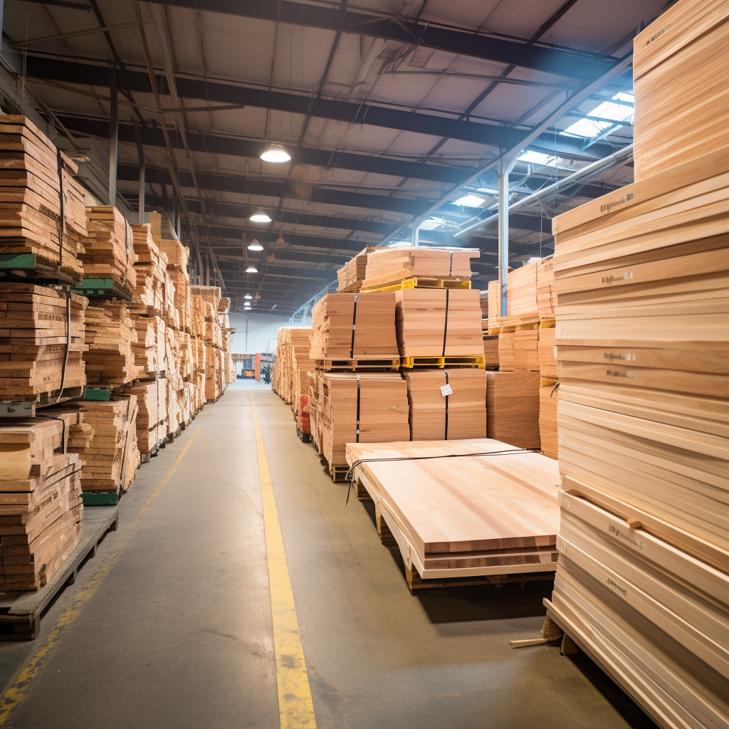 Large hardwood warehouse flooring