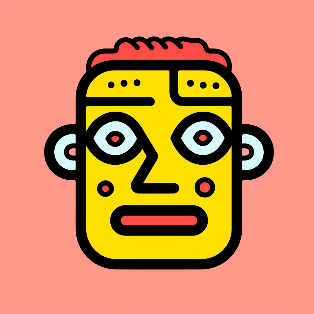 Cartoon face inspired by Keith Haring