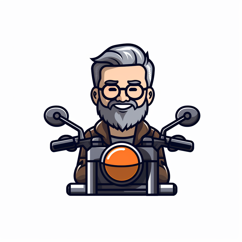 Harley Davidson Owner with Gray Hair