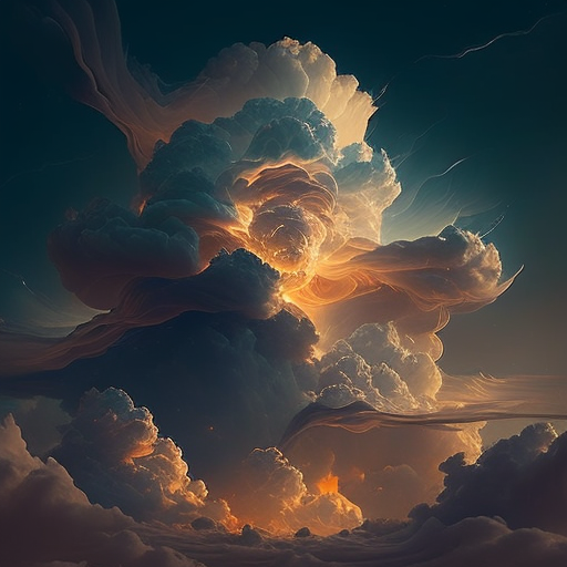 Harmonious clouds merging gracefully