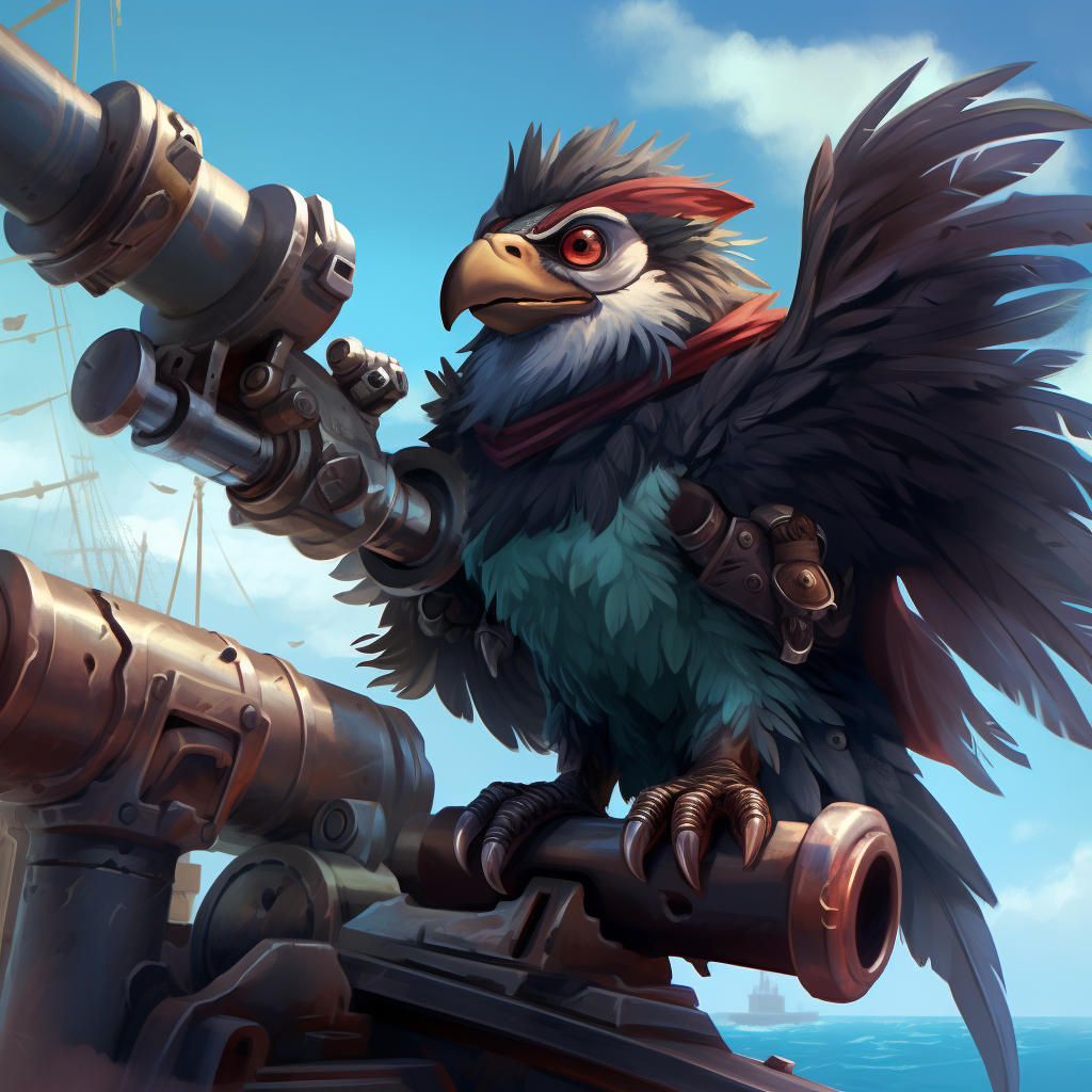 Harpy with Pirate Cannon Artwork