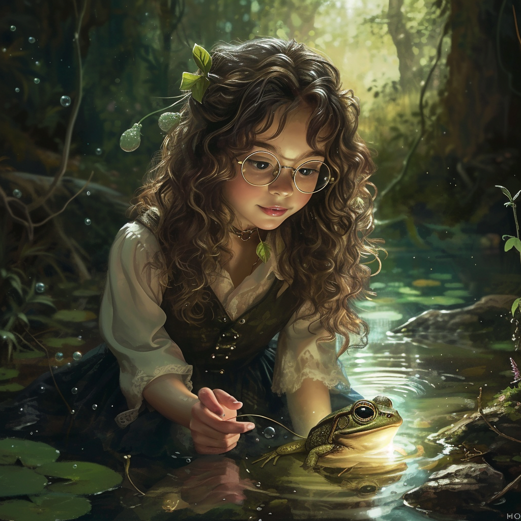 Harry Potter Girl Conjuring Cute Frog