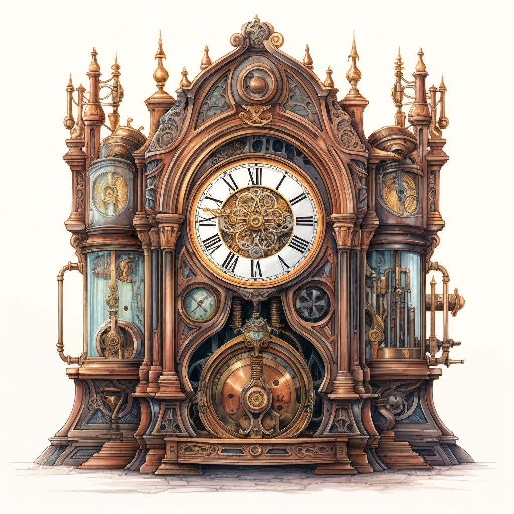 Illustration of a Steam Punk Clock