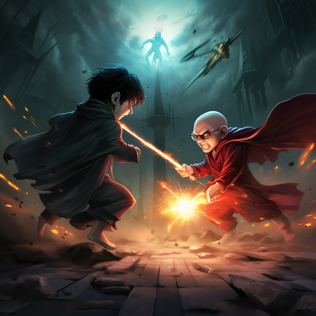 Harry Potter and Voldemort battle in Pixar style