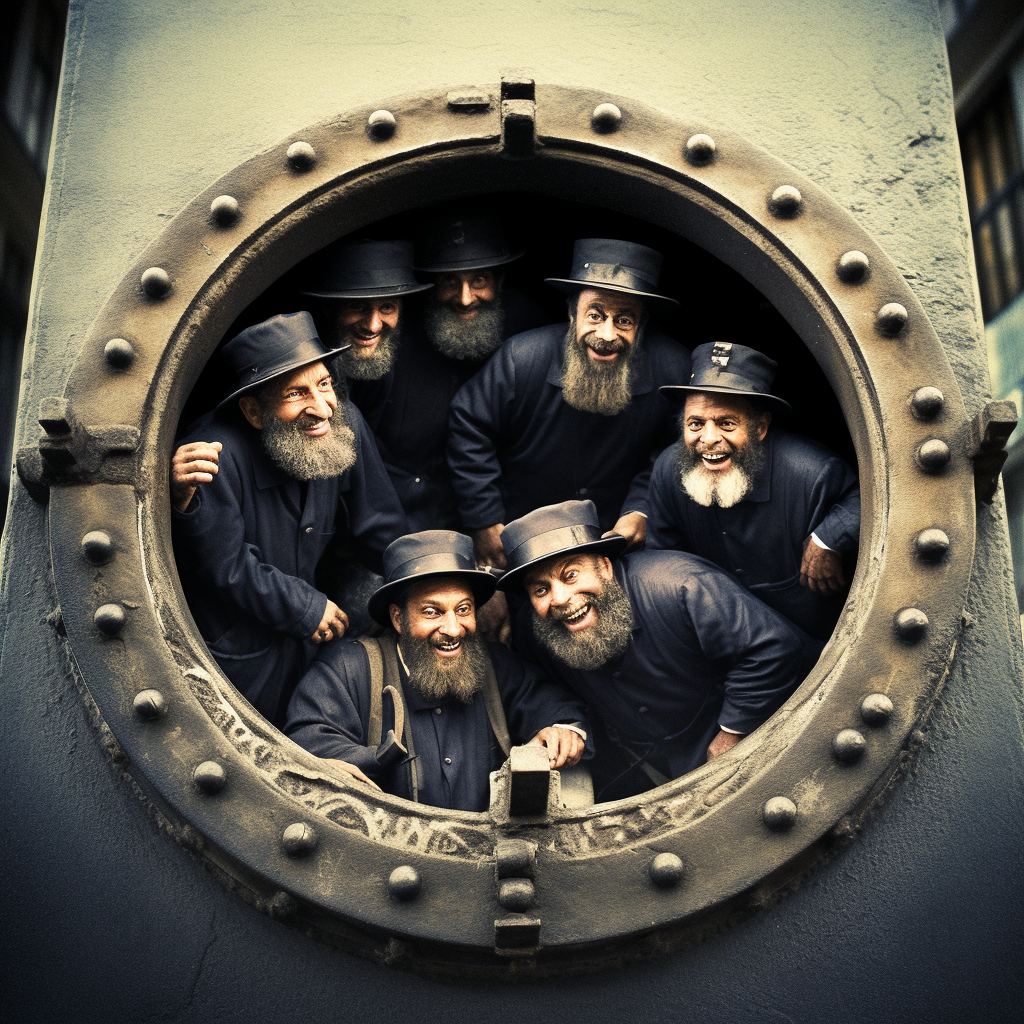 Hassidic Jews NYC Manhole Photo