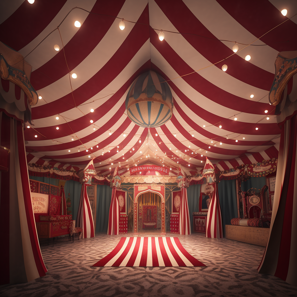 Vintage haunted circus in Wes Anderson style