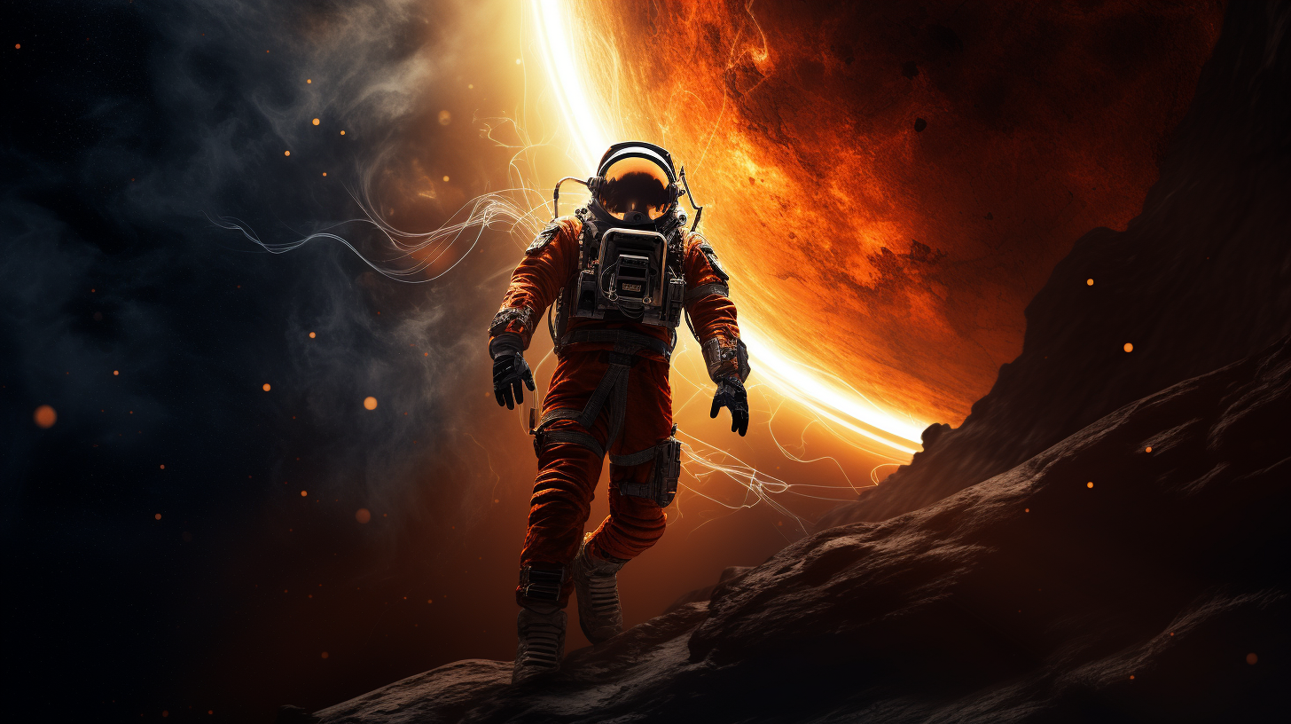 Astronaut exploring a haunted planet