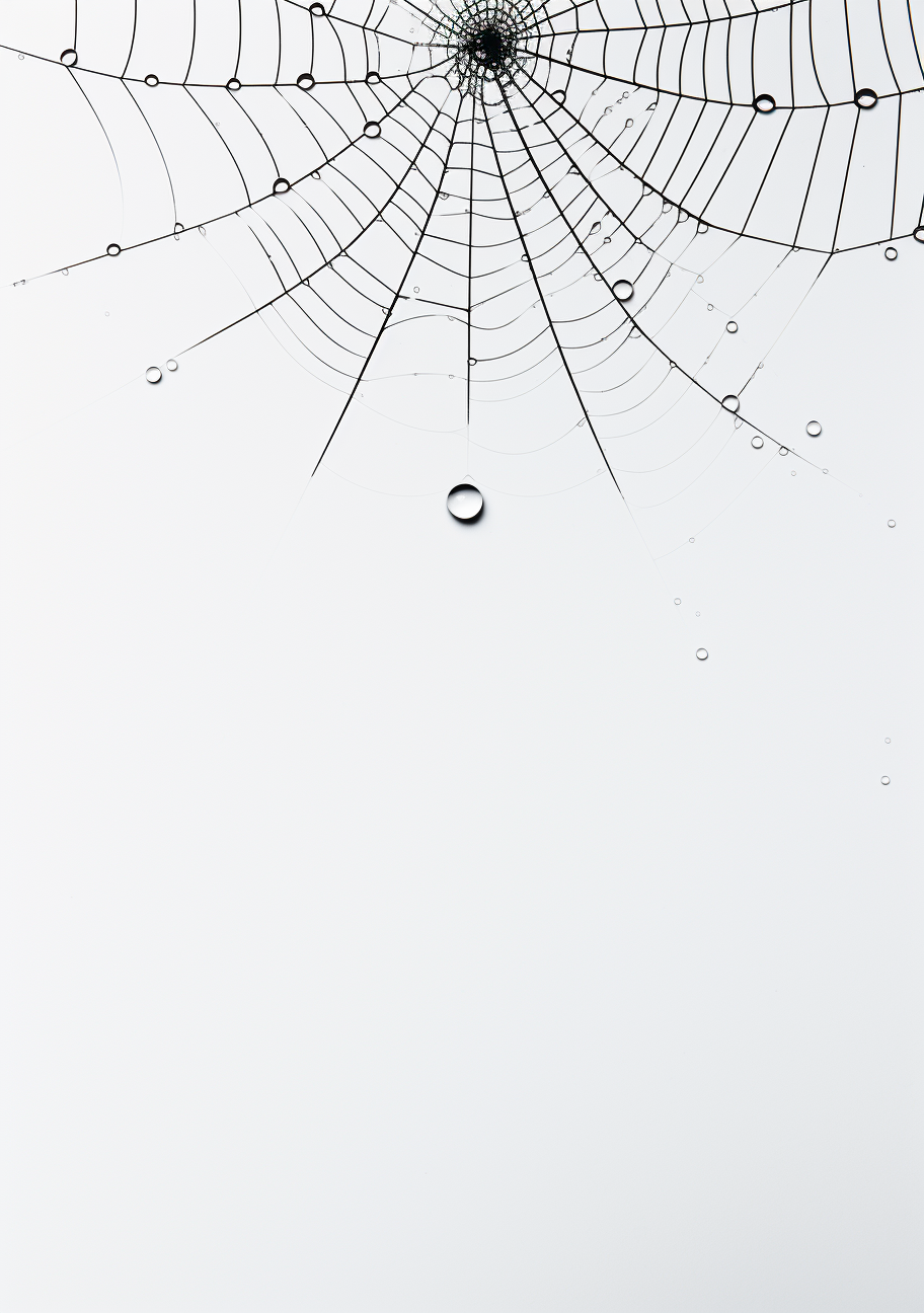 Minimalist spiderweb on white background