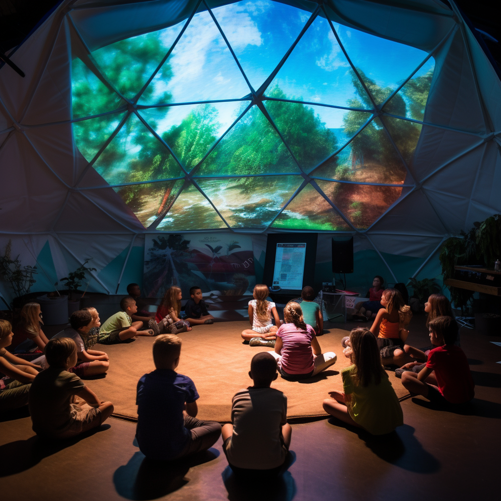 School children learning in modern classroom