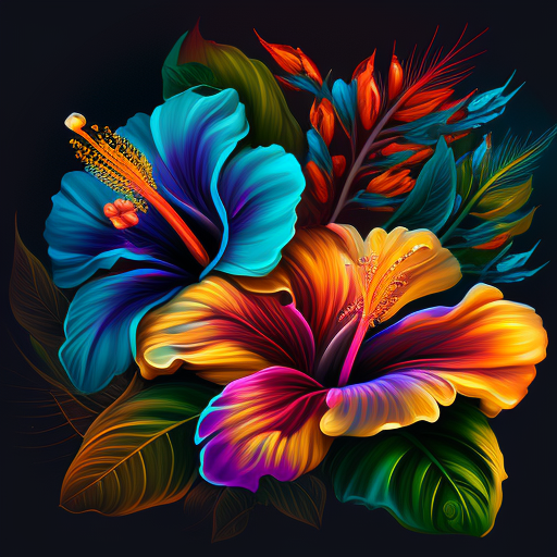 Beautiful Hawaiian flower graphics