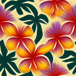 Colorful Hawaiian flower pattern