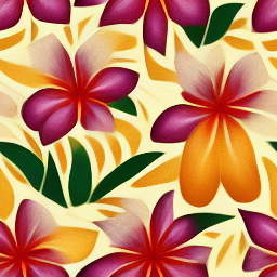 Beautiful Hawaiian Flowers Colorful Pattern