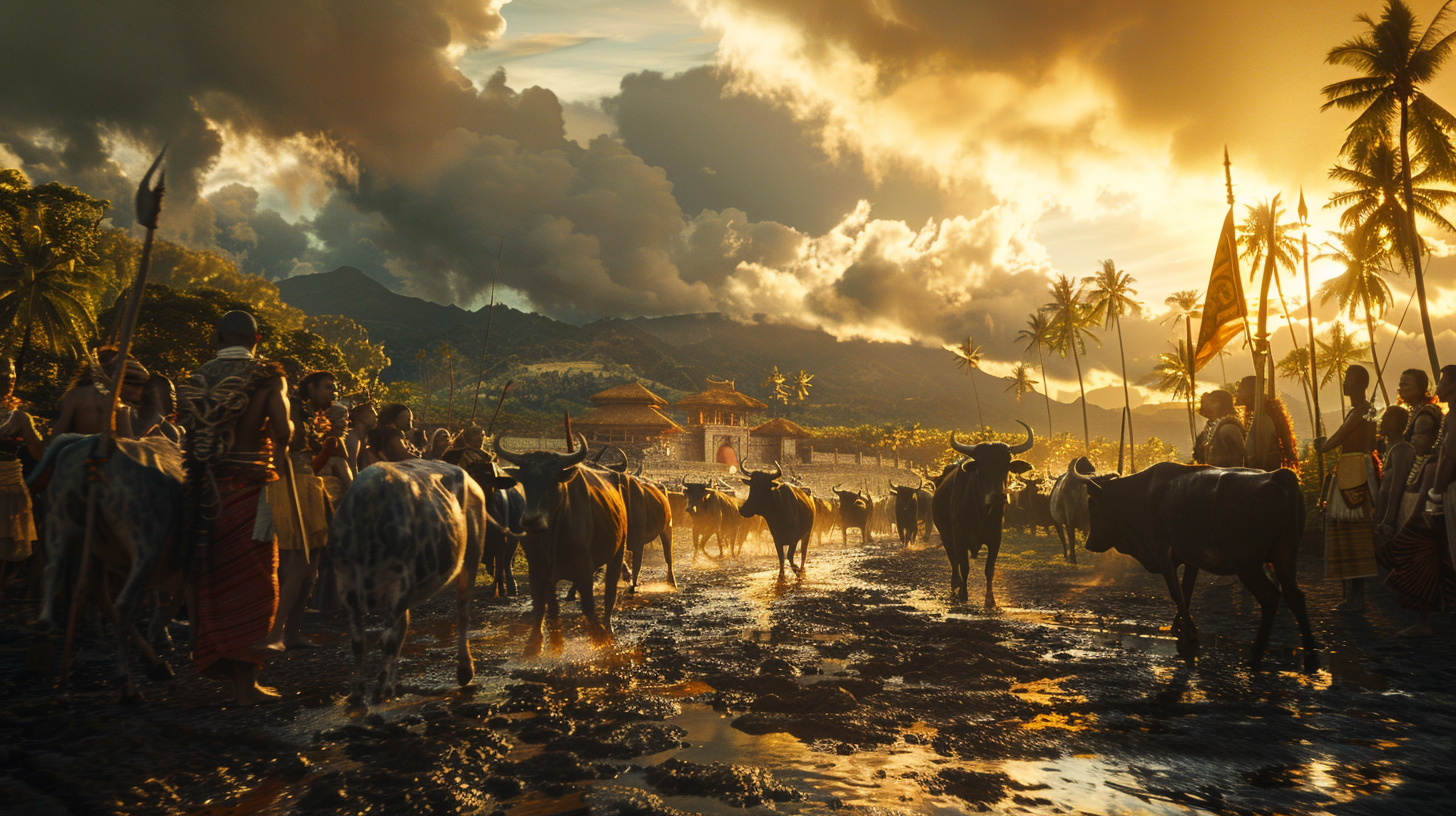 Hawaiian King with Cattle Image