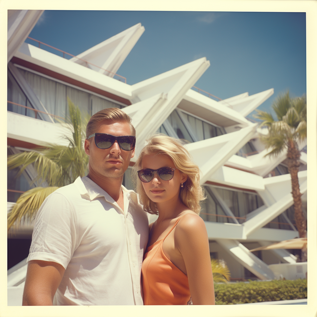 Couple in front of Hawaiian Pavilion