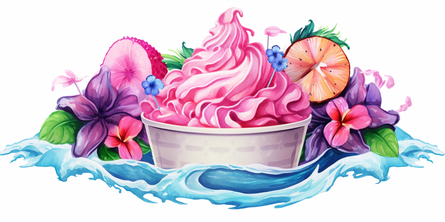 Watercolor Hawaiian Shaved Ice Clipart