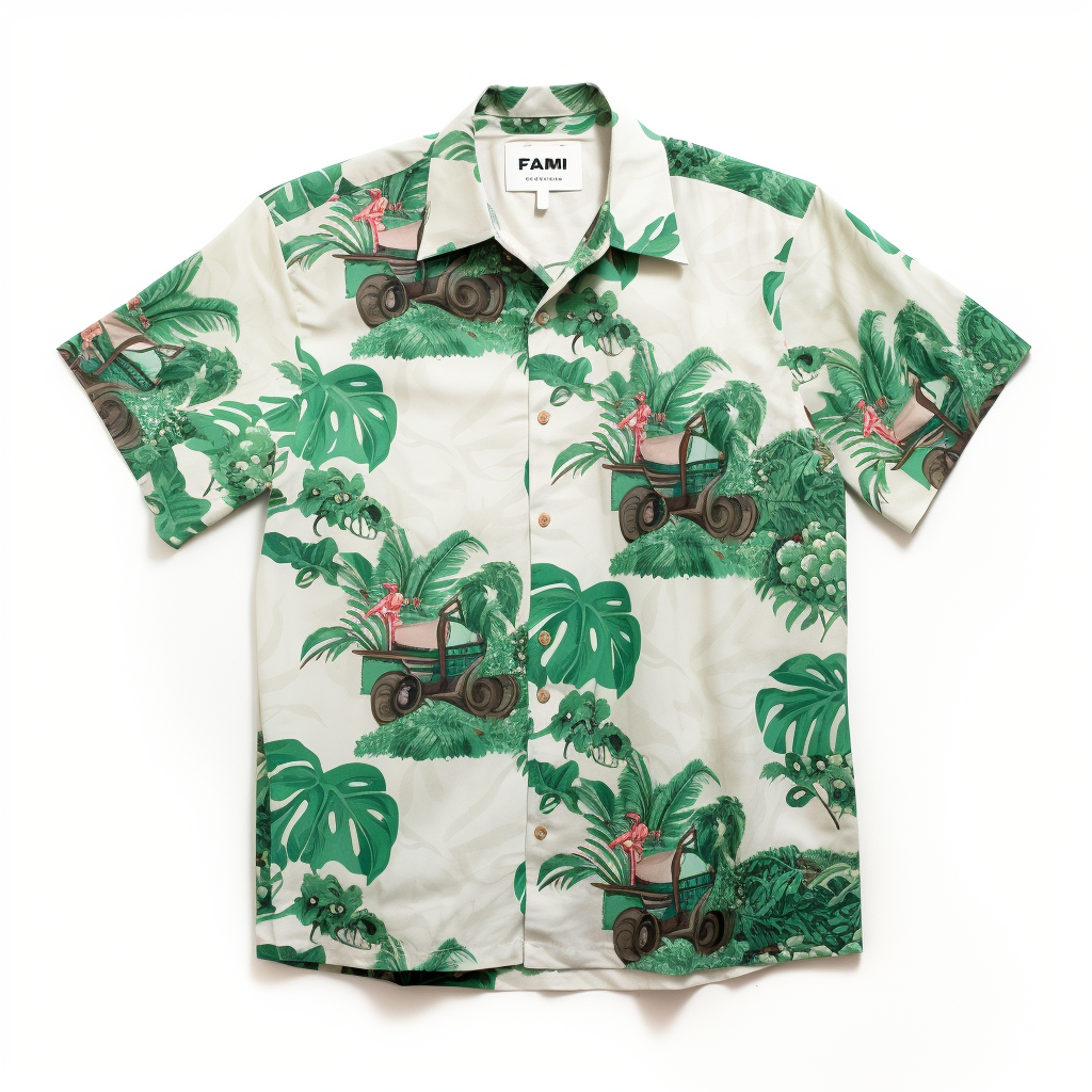 Stylish Hawaiian Shirt with Green Fendt Tractors