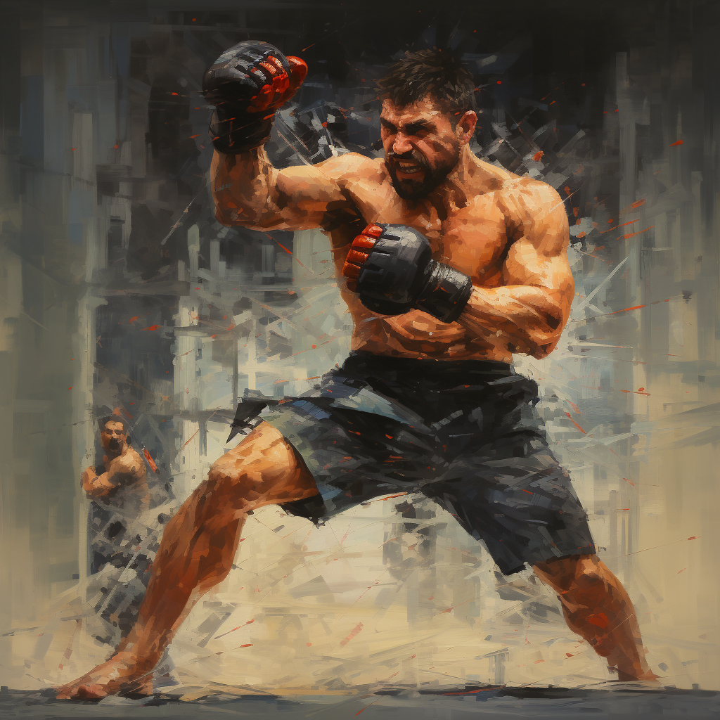 Powerful head kick knockout image