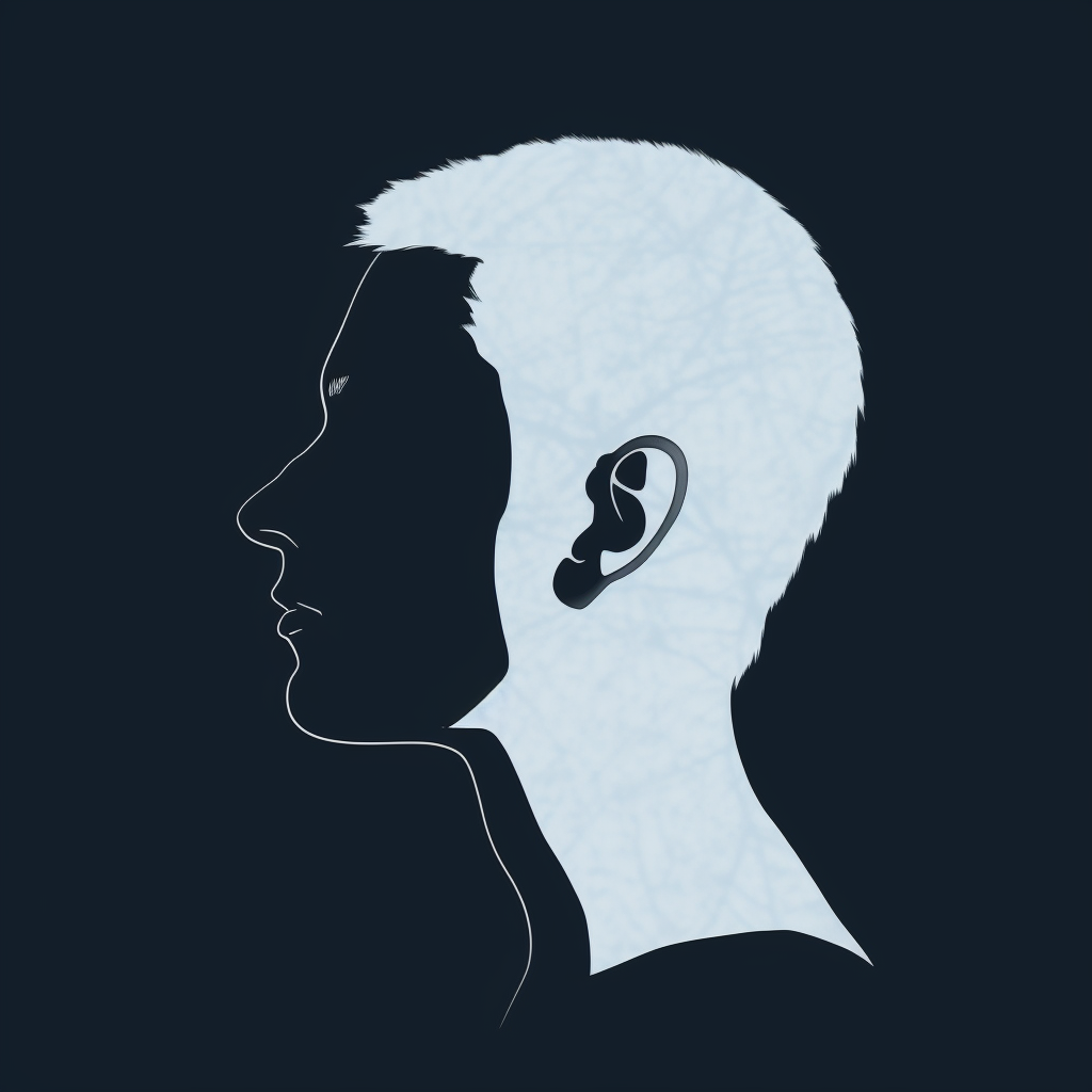 Outline of a person's head with black space