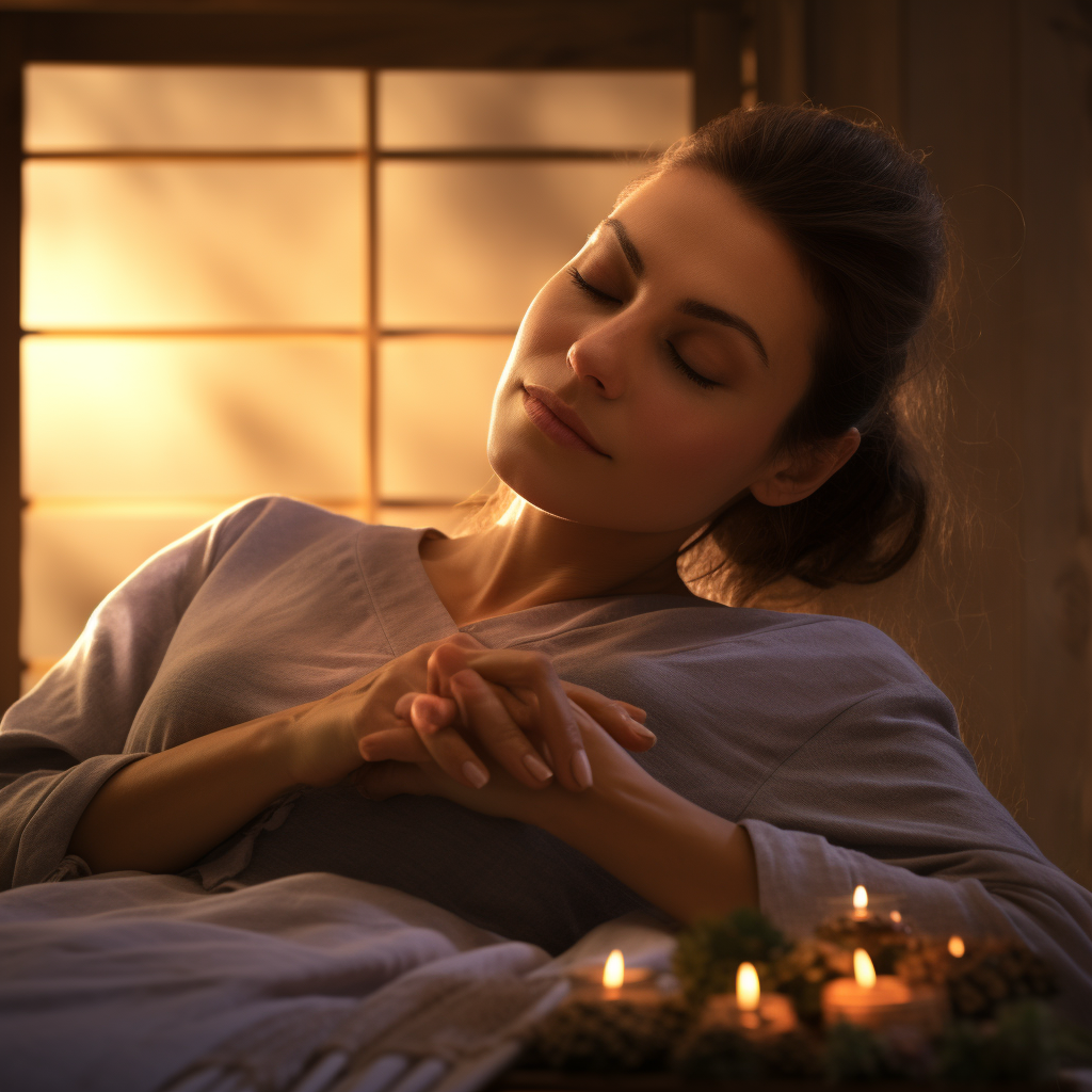 Woman receiving rejuvenating head massage